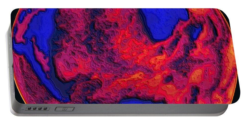 World Portable Battery Charger featuring the digital art Oceans of Fire by Alec Drake