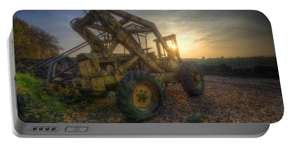 Art Portable Battery Charger featuring the photograph Oldskool Forklift by Yhun Suarez