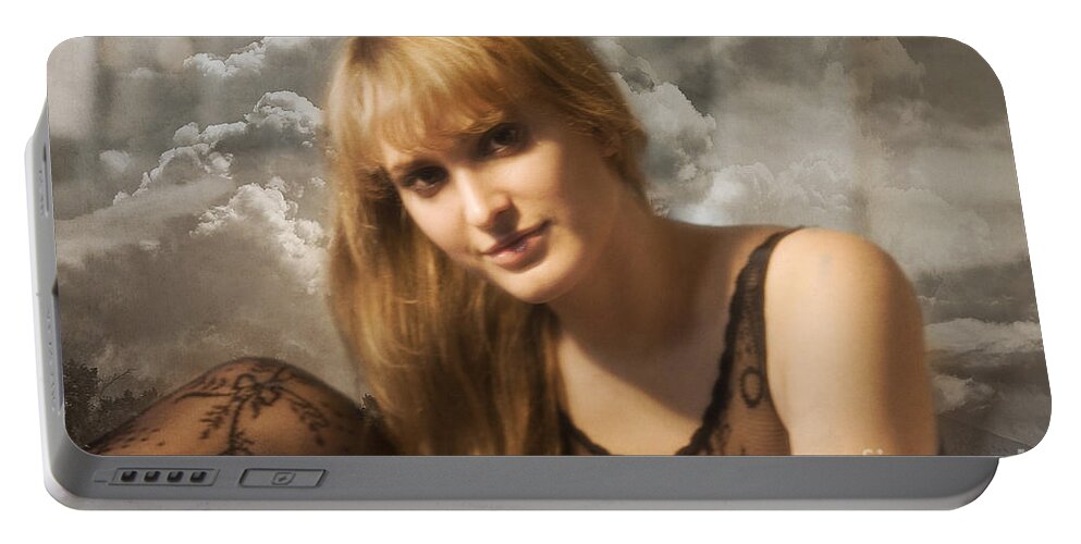 Portrait Portable Battery Charger featuring the photograph On Cloud Nine by Madeline Ellis