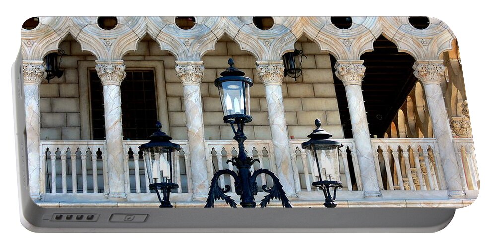 Architecture Portable Battery Charger featuring the photograph Ornate Balcony by Kevin Fortier