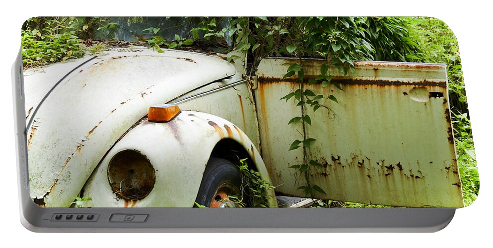 Vw Bug Portable Battery Charger featuring the photograph Outta Here by Carolyn Marshall