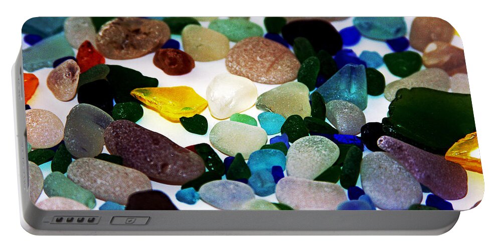 Sea Glass Portable Battery Charger featuring the photograph Pacific Jewels Sea Glass by Marie Jamieson