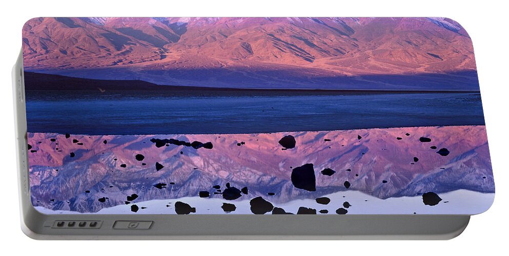 00175897 Portable Battery Charger featuring the photograph Panamint Range Reflected In Standing by Tim Fitzharris