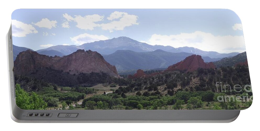 Panorama Portable Battery Charger featuring the photograph Panoramic Garden of The Gods by Michelle Welles