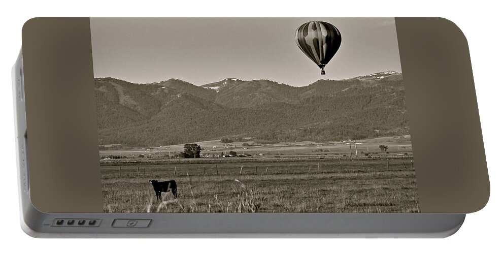 Balloon Portable Battery Charger featuring the photograph Pastoral Surprise by Eric Tressler