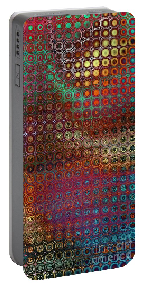 Fractal Portable Battery Charger featuring the digital art Pattern Study I Reflections by Richard Ortolano