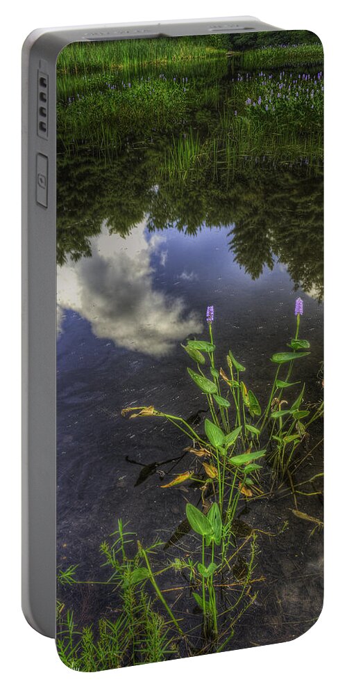 Landscape Portable Battery Charger featuring the photograph Peaceful Pond by Fran Gallogly