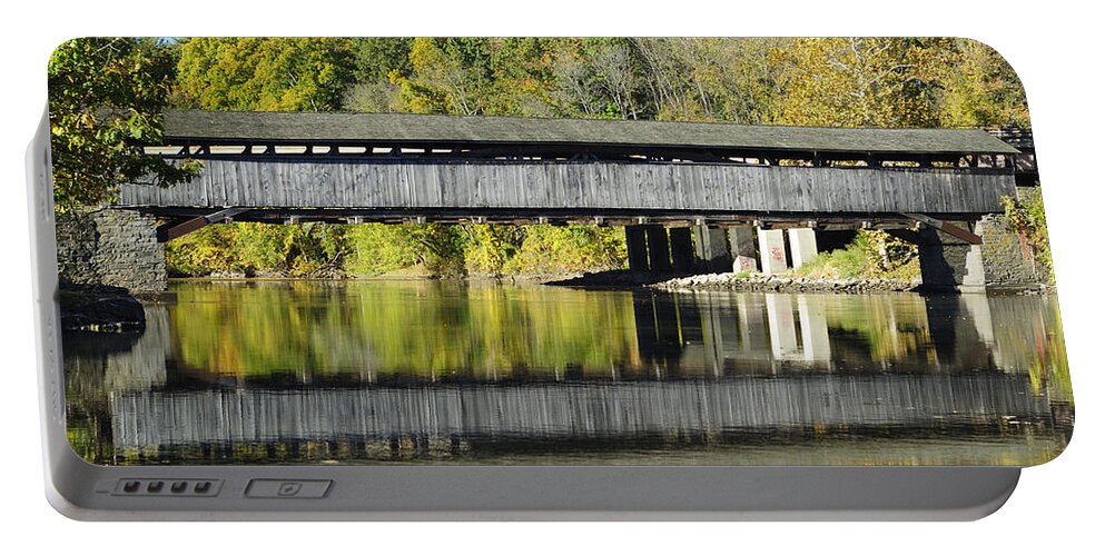 Bridge Portable Battery Charger featuring the photograph Perrine's Covered Bridge by Luke Moore
