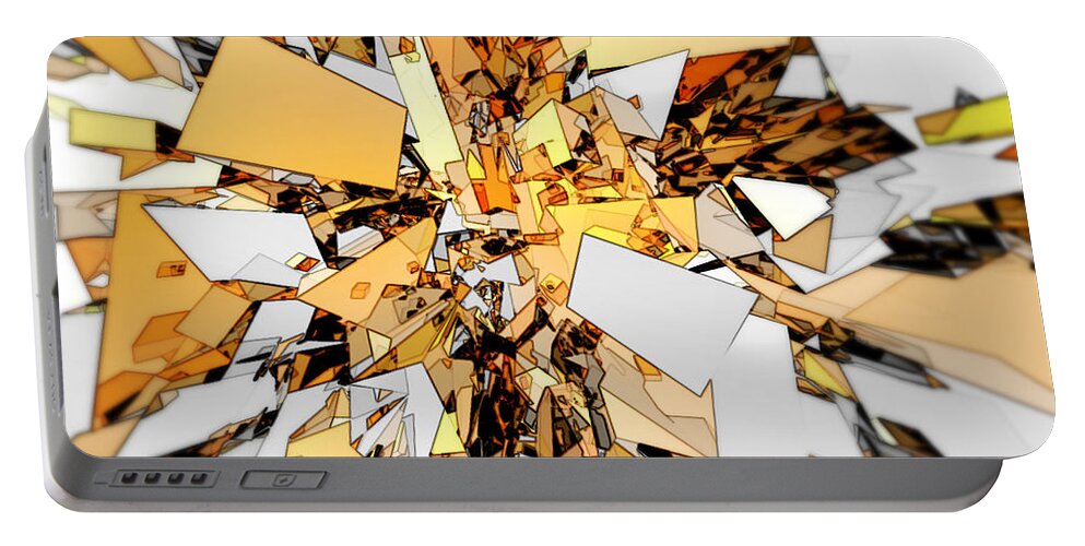Gold Portable Battery Charger featuring the digital art Pieces of Gold by Phil Perkins