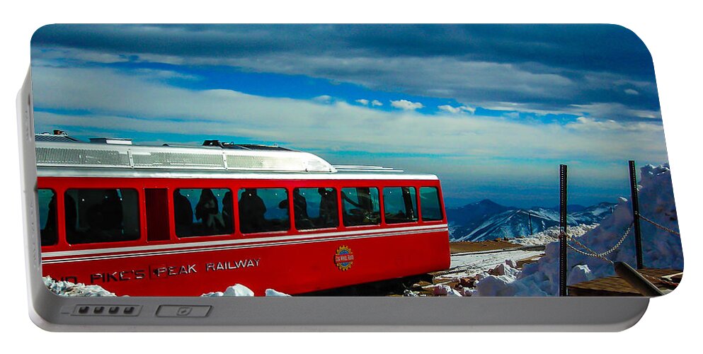 Vehicles Portable Battery Charger featuring the photograph Pikes Peak Railway by Shannon Harrington