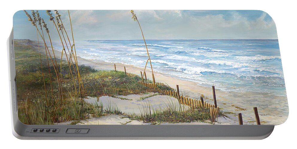 Florida Portable Battery Charger featuring the painting Playalinda by AnnaJo Vahle