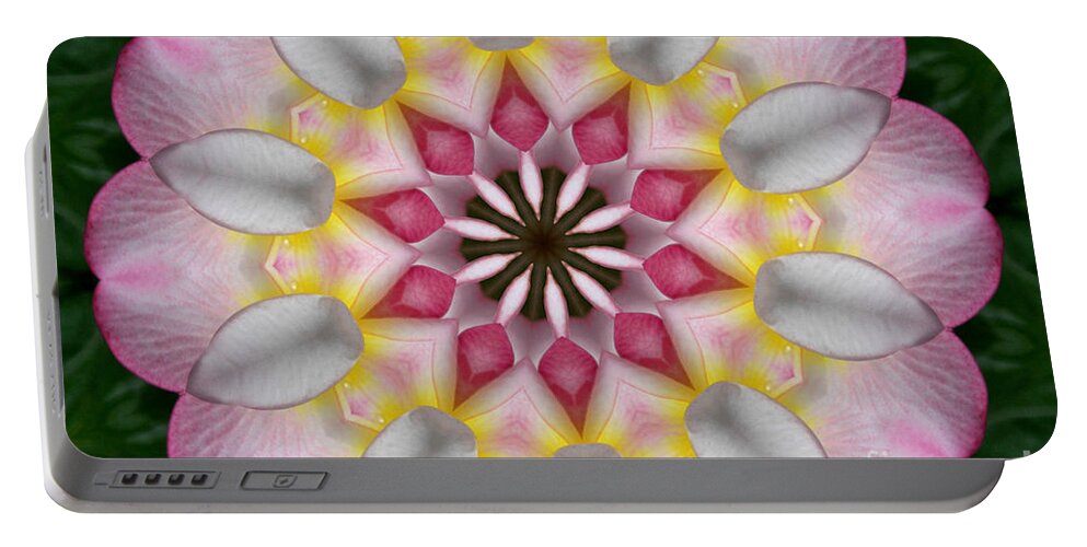 Kaleidoscope Portable Battery Charger featuring the photograph Plumeria 3 by Mark Gilman