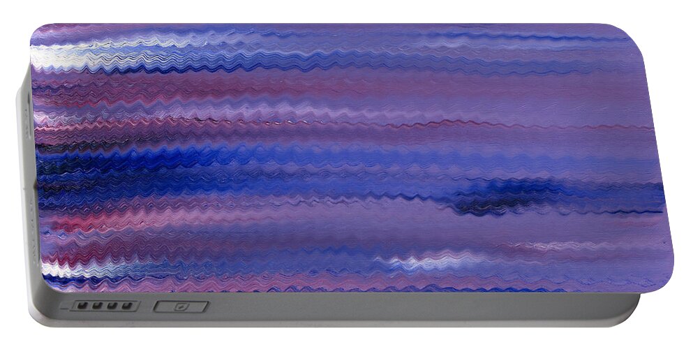 Abstract Portable Battery Charger featuring the painting Purple Waves by Hakon Soreide