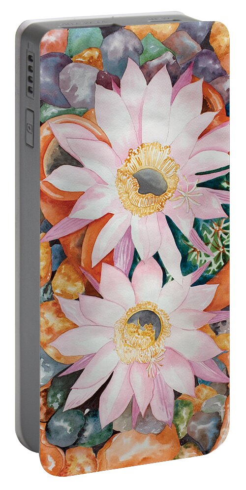 Flower Portable Battery Charger featuring the painting Queen of the Night II by Kandyce Waltensperger