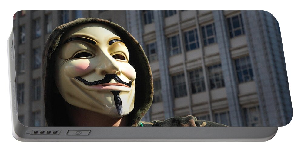 Anonymous Portable Battery Charger featuring the photograph Rage Against the Machine by Andrea Kollo
