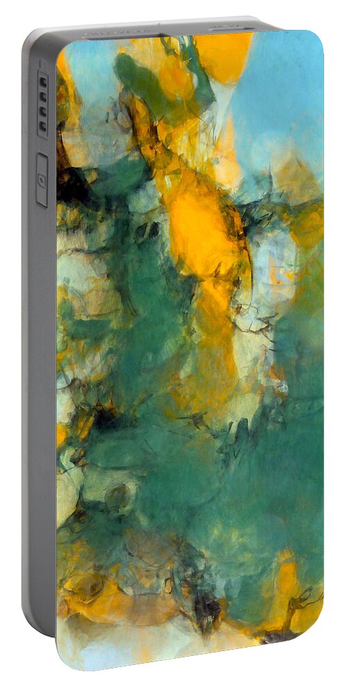  Portable Battery Charger featuring the painting Rave's Flight by Tom Roderick