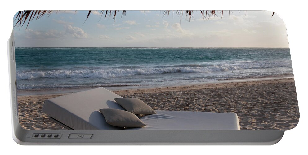 Atlantic Portable Battery Charger featuring the photograph Ready to Relax on a Tropical Beach by Karen Lee Ensley