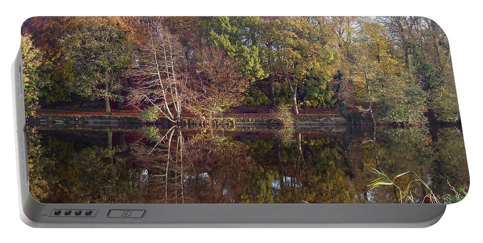 River Portable Battery Charger featuring the photograph Reflections of Autumn by Rod Johnson