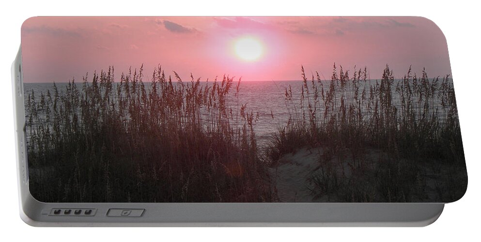 Sunrise Portable Battery Charger featuring the photograph Rise Beyond The Dunes by Kim Galluzzo