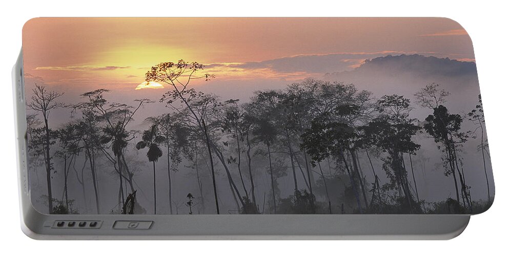 Mp Portable Battery Charger featuring the photograph River Edge At Dawn, Lower Urubamba by Pete Oxford