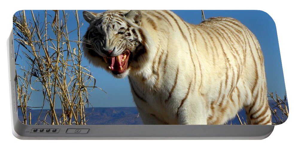 Tiger Portable Battery Charger featuring the photograph Roar by Kim Galluzzo Wozniak