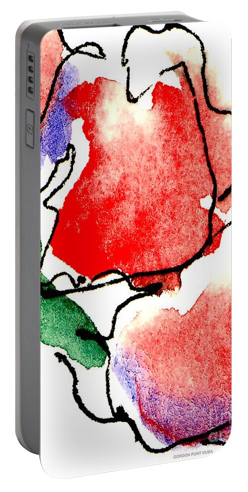 Rose Portable Battery Charger featuring the painting Rose-Abstract-Paintings-2 by Gordon Punt