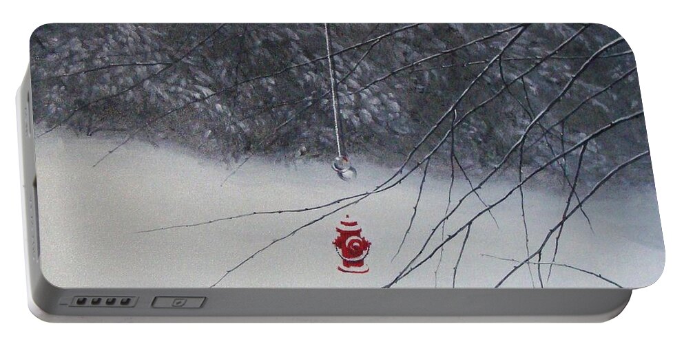 Winter Portable Battery Charger featuring the painting Safety by Roger Calle