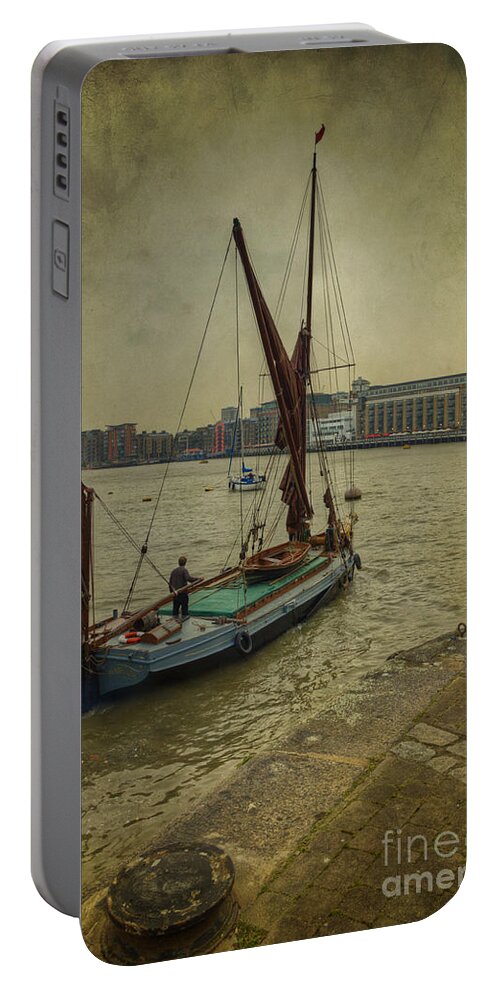 Thames Barge Portable Battery Charger featuring the photograph Sailing away... by Clare Bambers