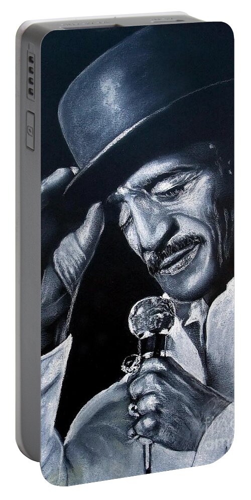 Sammy Davis Jr Portable Battery Charger featuring the drawing Sammy Davis Jr by Jim Fitzpatrick