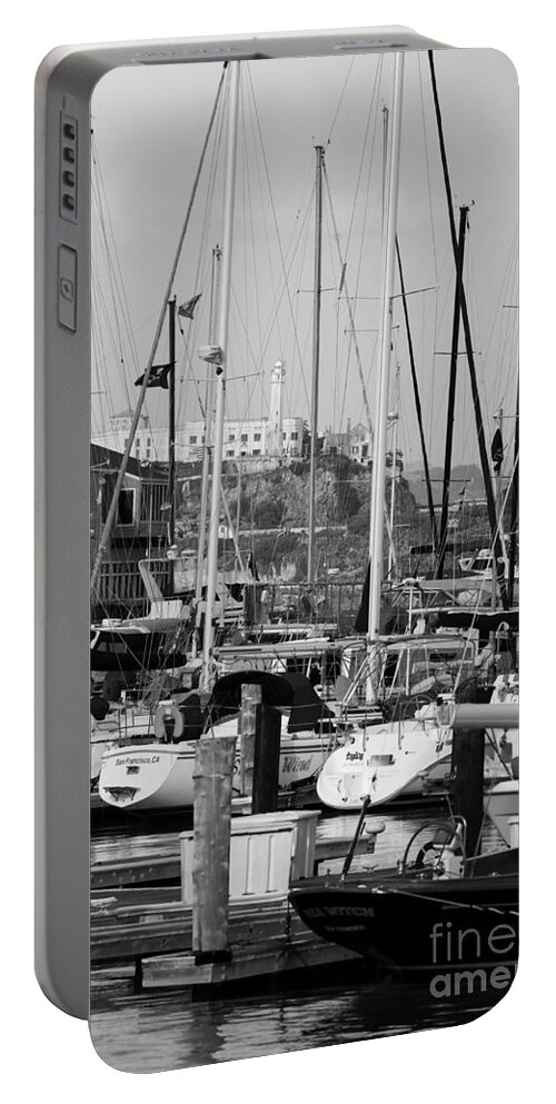 Alcatraz Portable Battery Charger featuring the photograph San Francisco dock by Jim And Emily Bush