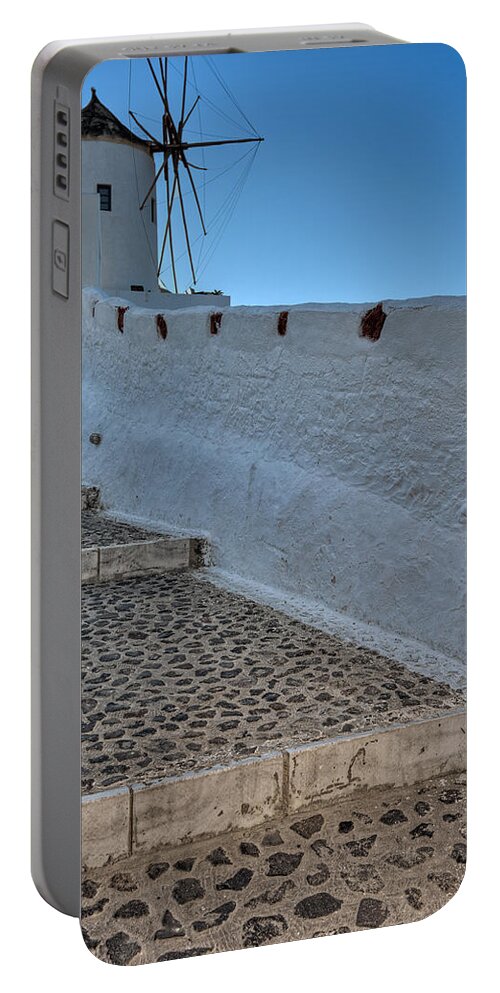 Aegean Portable Battery Charger featuring the photograph Santorini - Greece by Constantinos Iliopoulos