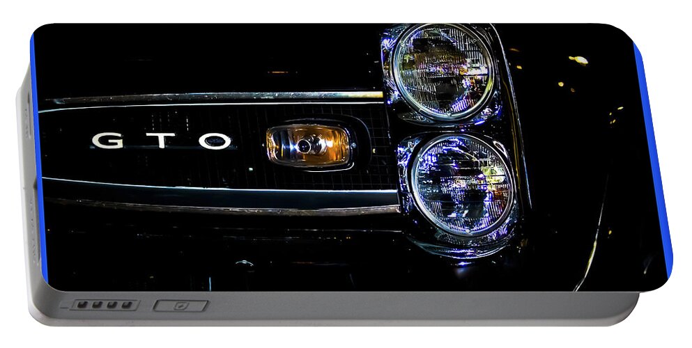 Pontiac Portable Battery Charger featuring the photograph Screamin GTO by DigiArt Diaries by Vicky B Fuller