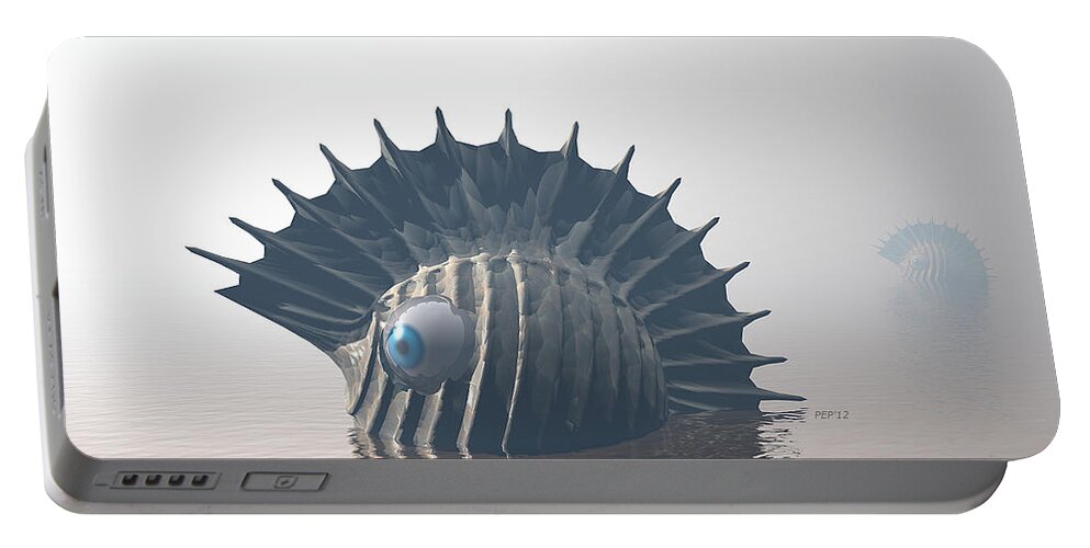 Sea Monsters Portable Battery Charger featuring the digital art Sea Monsters by Phil Perkins