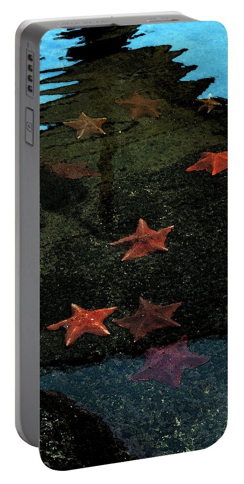 Sea Portable Battery Charger featuring the photograph SeaStars by Karen Harrison Brown