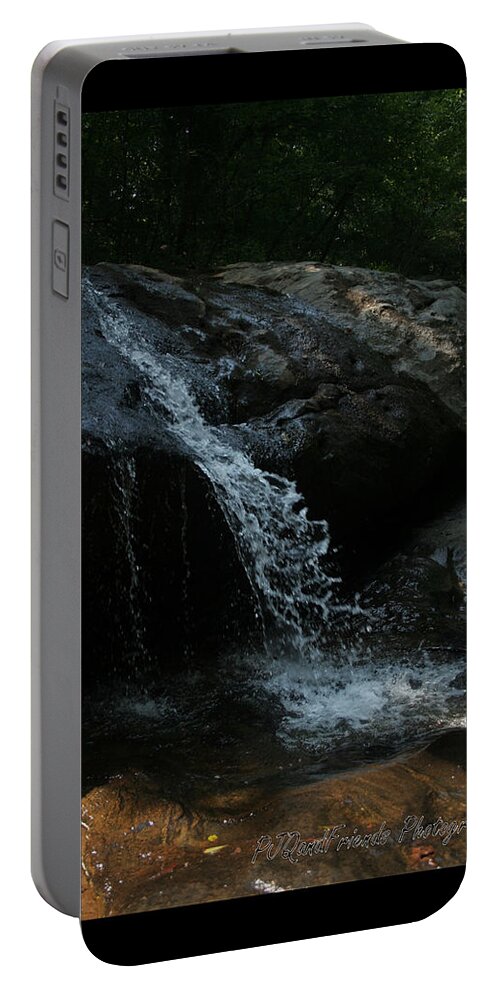 Waterfall Portable Battery Charger featuring the photograph 'Secret Serenbe Waterfall' by PJQandFriends Photography