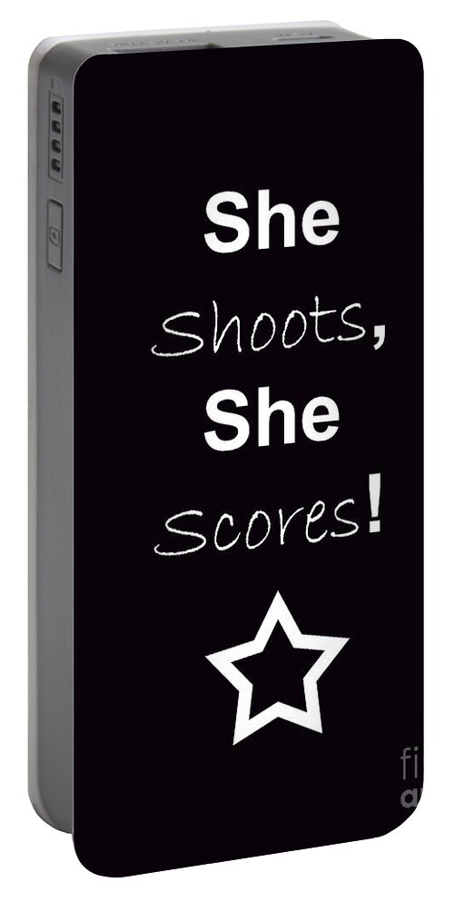 She Shoots She Scores. Photography Portable Battery Charger featuring the photograph She Shoots She Scores by Traci Cottingham