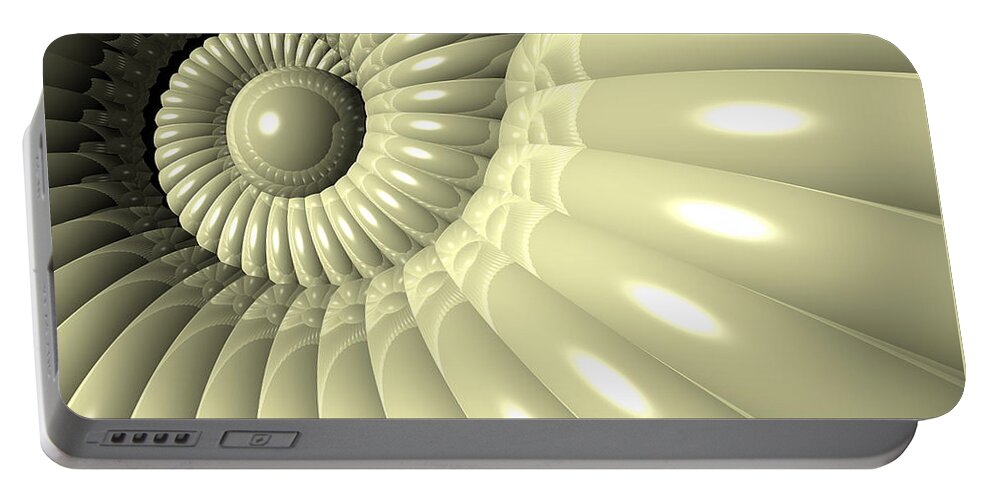 Shell Portable Battery Charger featuring the digital art Shell of Repetition by Phil Perkins