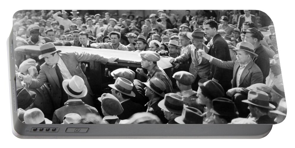 -crowds- Portable Battery Charger featuring the photograph Silent Film: Crowds by Granger