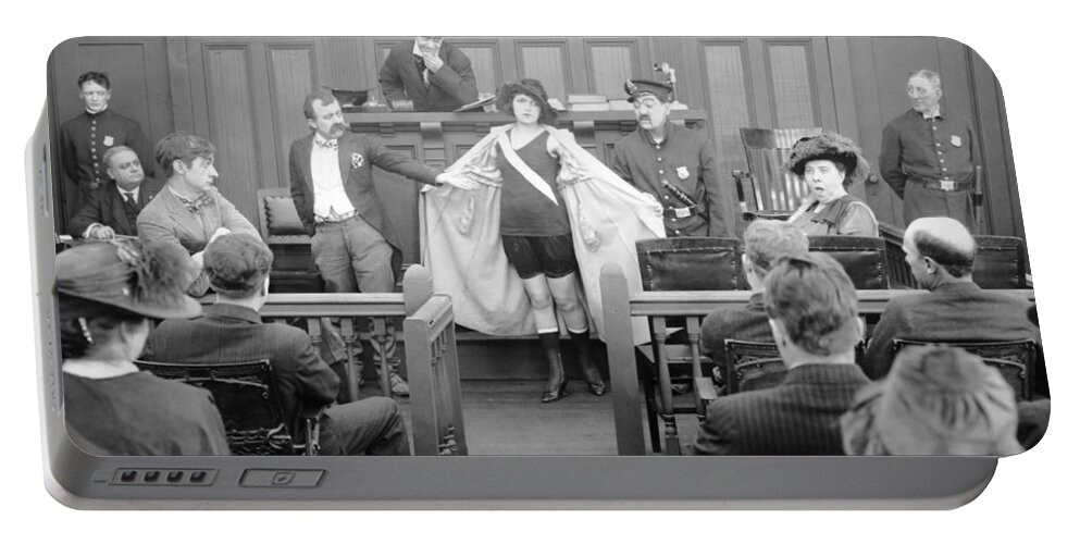 -courtroom- Portable Battery Charger featuring the photograph Silent Still: Courtroom by Granger