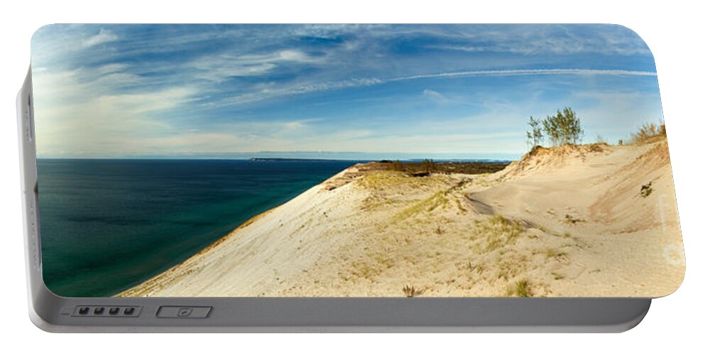 Lake Portable Battery Charger featuring the photograph Sleeping Bear Dunes by Larry Carr