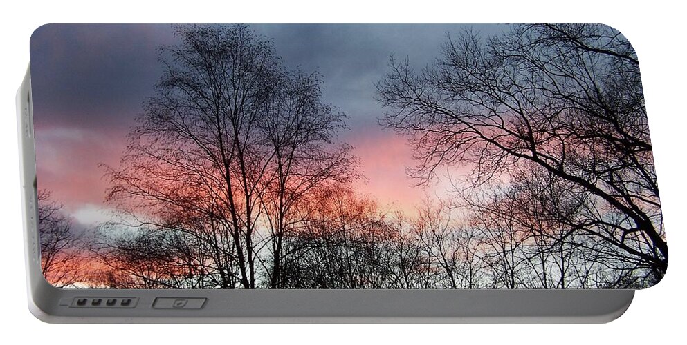 Smokey Portable Battery Charger featuring the photograph Smokey Fire In The Sky by Kim Galluzzo