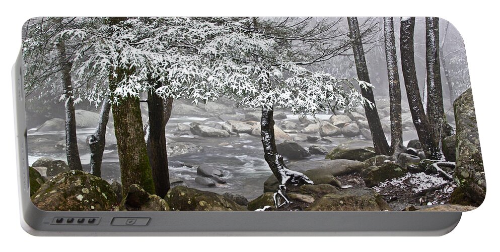 Landscape Portable Battery Charger featuring the photograph Smoky Mountain Stream by Tom and Pat Cory