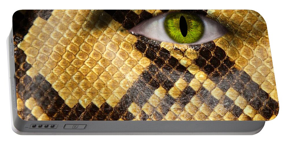 Amphibia Portable Battery Charger featuring the photograph Snake Eye by Semmick Photo