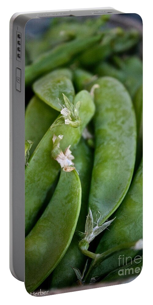 Food Portable Battery Charger featuring the photograph Snap Peas Please by Susan Herber