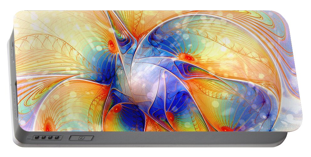 Digital Art Portable Battery Charger featuring the digital art Snow Blossom by Amanda Moore