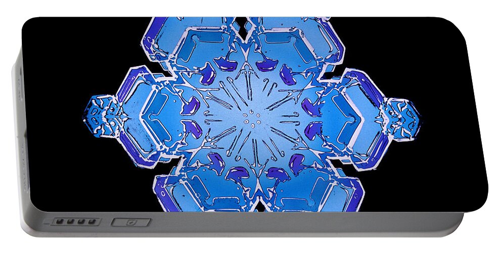 Science Portable Battery Charger featuring the photograph Snowflake From A Resin Cast by Science Source