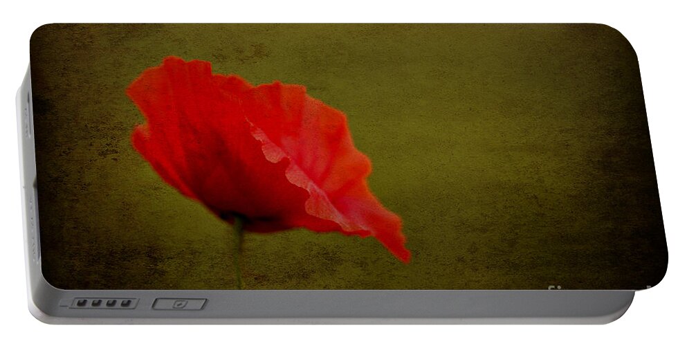 Poppies Portable Battery Charger featuring the photograph Solitary Poppy. by Clare Bambers