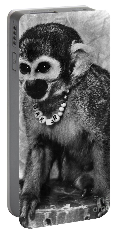 1959 Portable Battery Charger featuring the photograph Space Monkey: Baker, 1979 by Granger