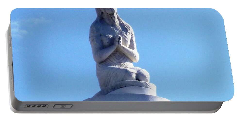 Photograph Portable Battery Charger featuring the photograph St. Louis Cemetery Statue 1 by Alys Caviness-Gober