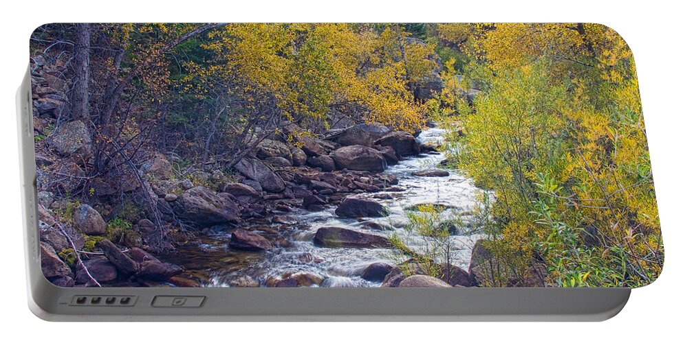 Autumn Portable Battery Charger featuring the photograph St Vrain Canyon and River Autumn Season Boulder County Colorado by James BO Insogna